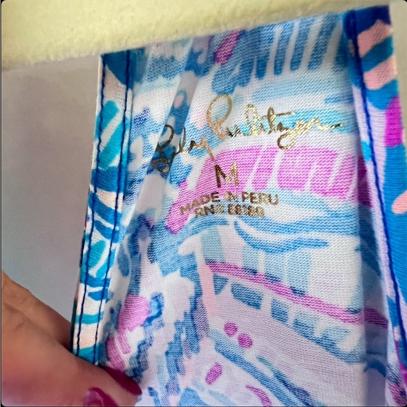 Lilly Pulitzer Billie Dress Ruffle Happy As a Clam Size M Sleeveless Flowy Blue - Picture 8 of 10
